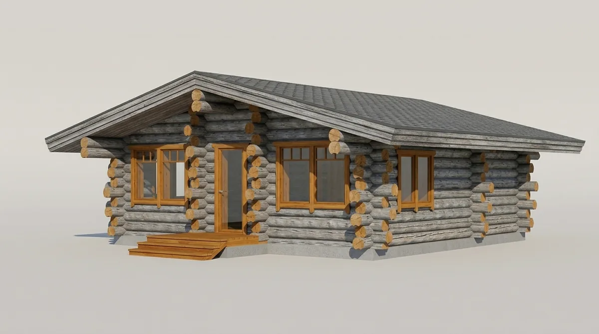 Сруб бани из кело — баня 8×8 м, 64 м²